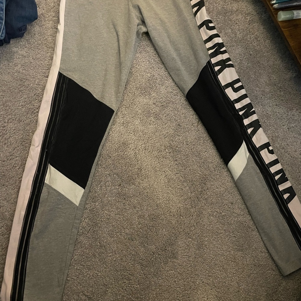 PINK Victoria's Secret Kids Gray and Black Leggings